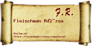 Fleischman Rózsa névjegykártya