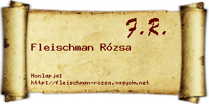 Fleischman Rózsa névjegykártya
